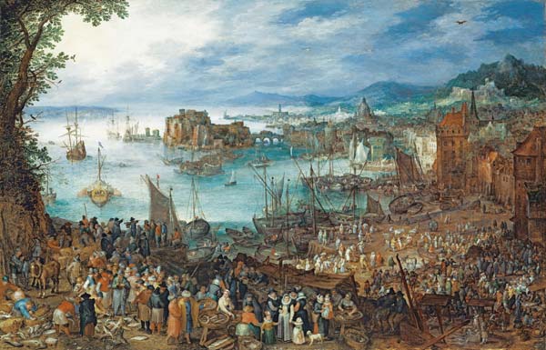Jan Bruegel t.E./ Great Fish Market/1603 from Jan Brueghel d. J.