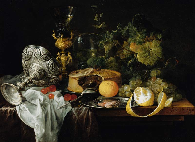 Sumptuous Still Life with Fruits, Pie and Goblets from Jan Davidsz. de Heem