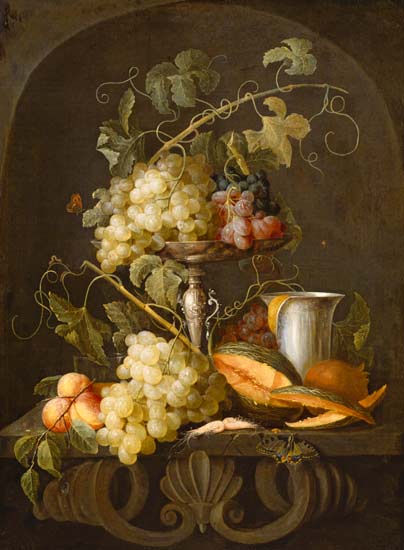 Quiet life with fruits from Jan Davidsz de Heem