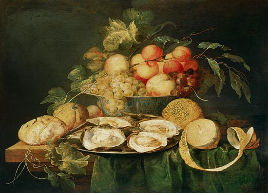 Quiet life with fruits and oysters from Jan Davidsz de Heem