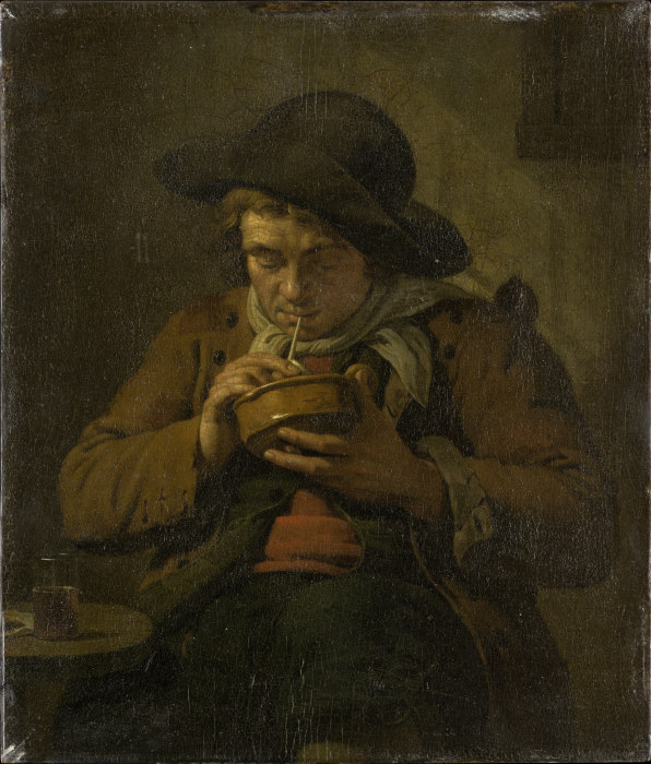 Peasant Lighting his Pipe from Jan Ekels d. J.