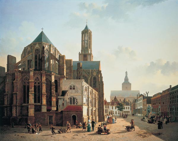 View of the choir and tower of Utrecht Cathedral from Jan Hendrik Verheyen