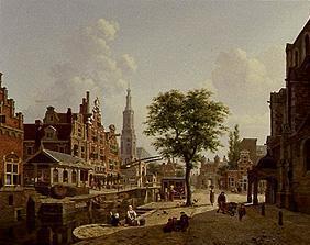 Dutch town scene at the channel