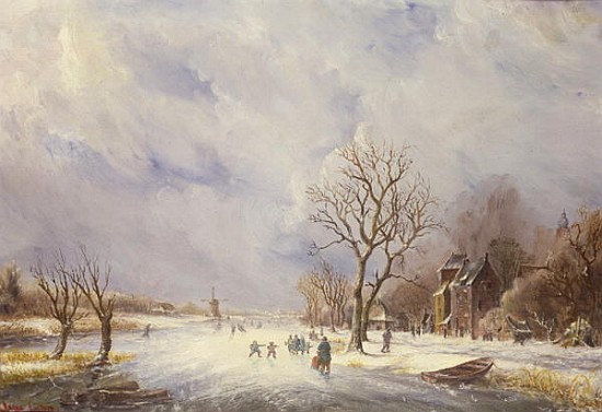 Winter Canal Scene, 19th century from Jan Lynn