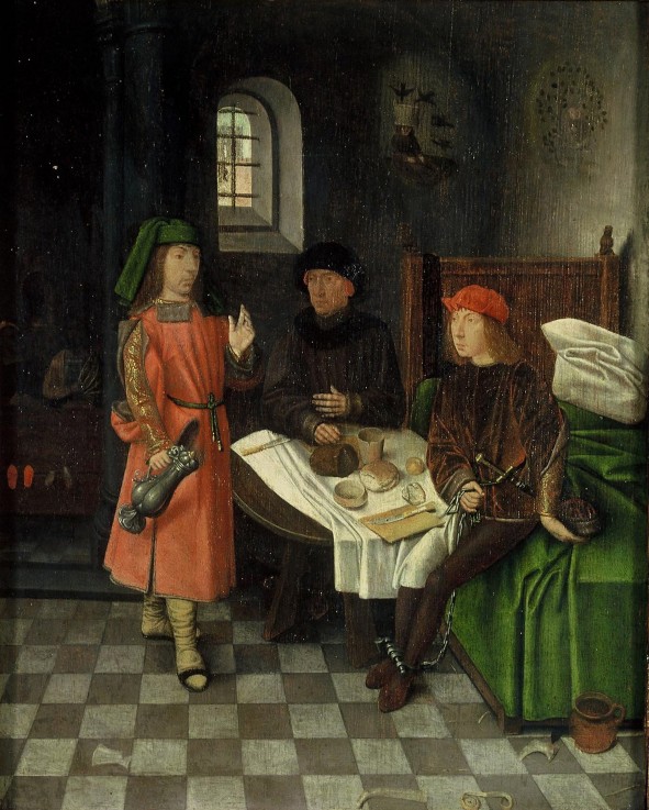 Joseph interpreting the dreams of the baker and the butler from Jan Mostaert