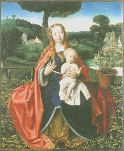Madonna with child in a landscape from Jan Provost