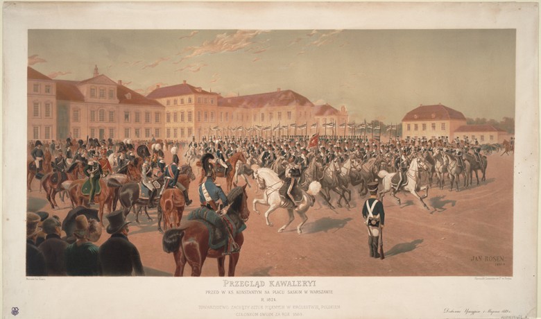 Grand Duke Constantine Pavlovich of Russia at the Cavalry Review on the Saxon Square in Warsaw, 1824 from Jan Rosen