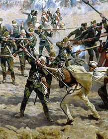 The battle of Raclawice 1794 between Poland under T. Kosciuszko and Russia fight between smallholder from Jan Styka
