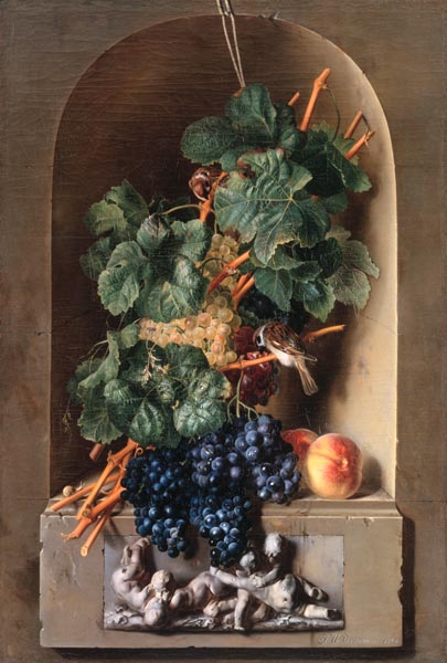 Grape still life in a niche from Jan Ulrich Tournier