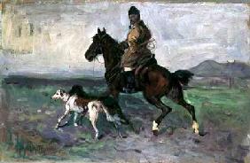 Rider with Greyhounds