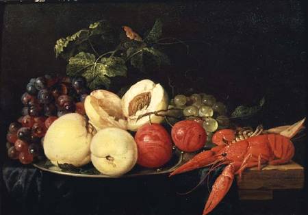 Still Life of Fruit with a Lobster from Jan van Dalen
