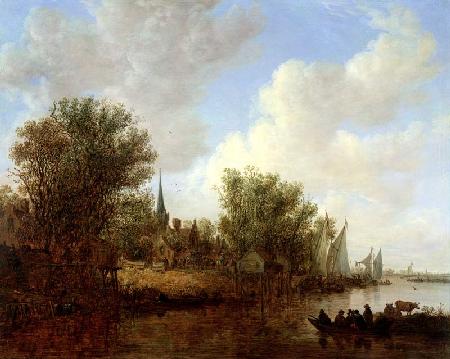 River scene with a View of Overschie