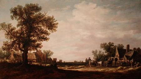 Village Scene with Horses and Carts from Jan van Goyen