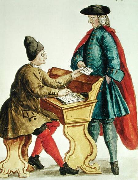 Playing the Venetian Lottery (pen from Jan van Grevenbroeck