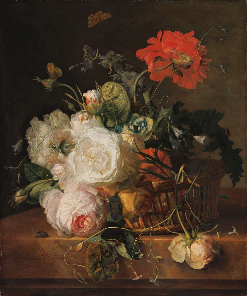 Basket with flowers from Jan van Huysum