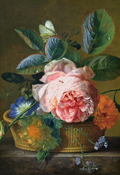 A Basket with Flowers from Jan van Huysum