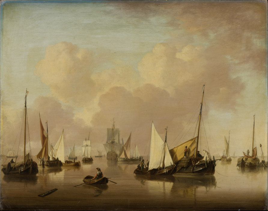 Boats and Sailboats on a Quiet Sea from Jan van Os