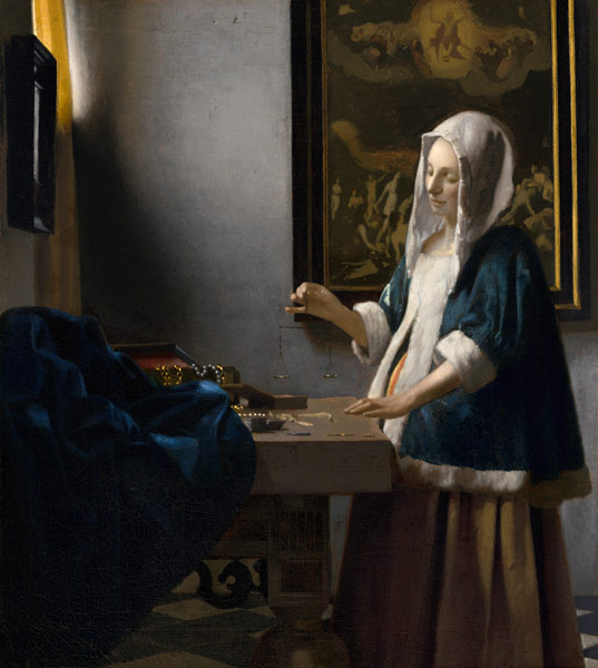 Woman Holding a Balance from Johannes Vermeer