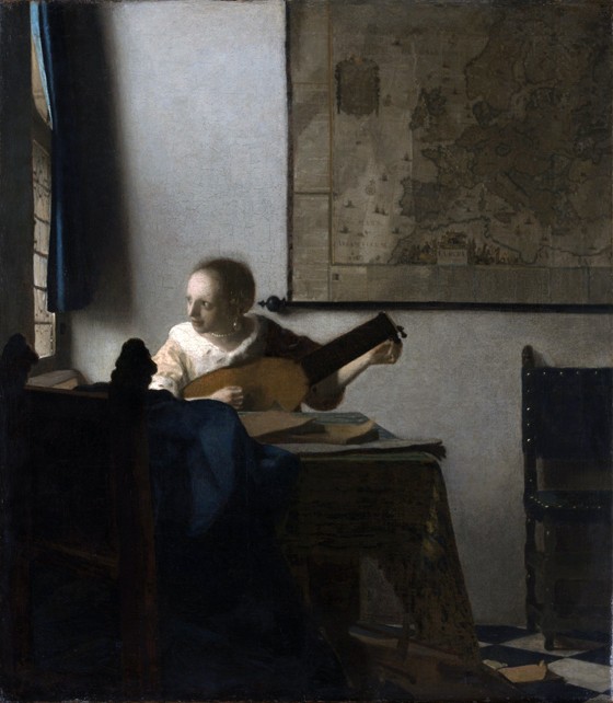 Woman with a lute from Johannes Vermeer