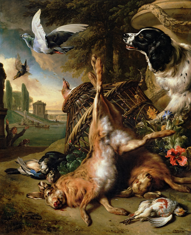 Still Life with Dead Game and Hares from Jan Weenix