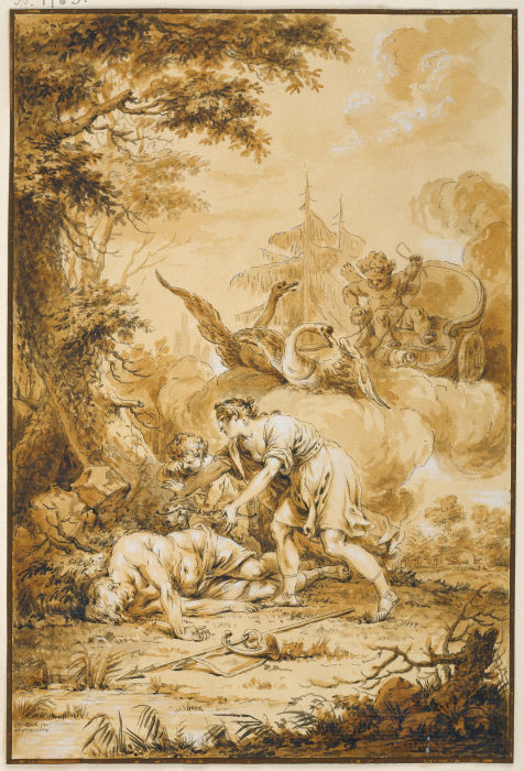 Venus and Adonis from Januarius Zick