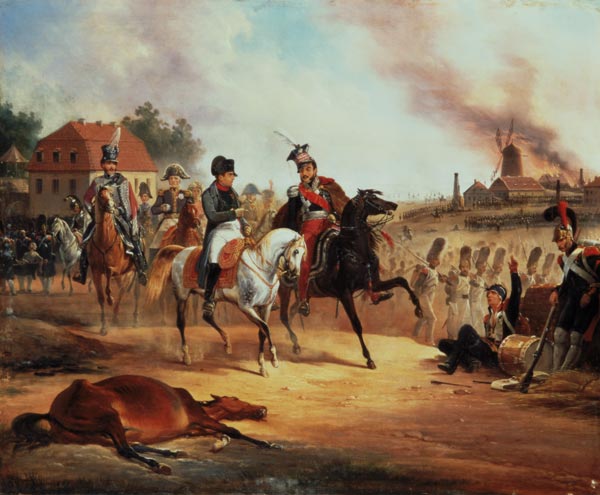 Napoleon and Prince Joseph Poniatowski at the Battle of Leipzig, 19th October 1813 from January Suchodolski