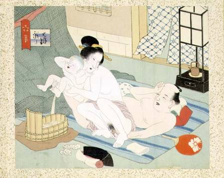 Intimate Domestic Scene (w/c on silk) from Japanese School