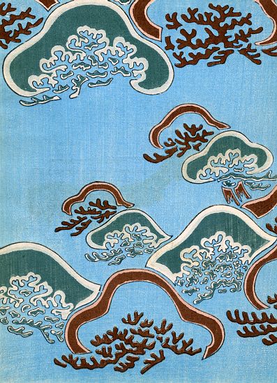 Woodblock Print of Coral from Japanese School, (19th century)