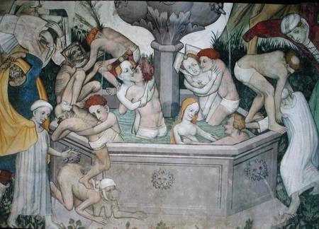 The Fountain of Life, detail of bathers in the fountain from Jaquerio
