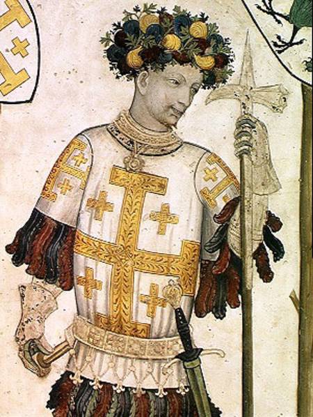 The Nine Worthies detail of Godfrey de Bouillon (c.1060-1100) 1418-30 from Jaquerio