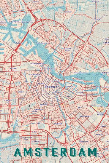 Retro Map   Amsterdam