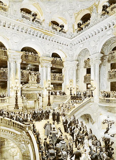 Inauguration of the Paris Opera House, 5th January 1875, 1878 (w/c & white on paper) from Jean-Baptiste Edouard Detaille