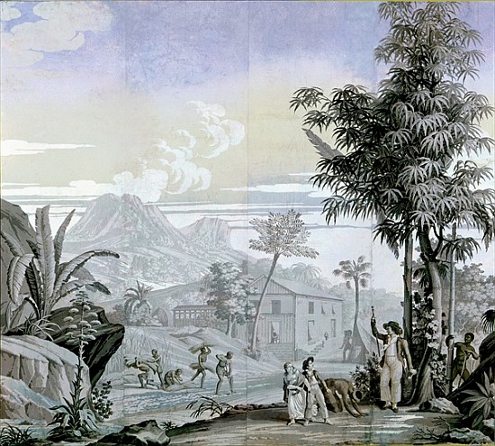 Leaving for a Walk, illustration from ''Paul et Virginie'' Henri Bernadin de Saint-Pierre (1737-1814 from Jean Broc