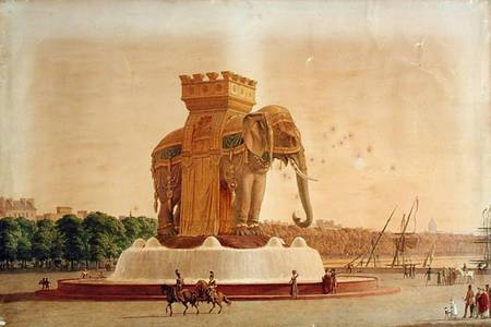 View of the Elephant Fountain at the Place de la Bastille from Jean Antoine Alavoine
