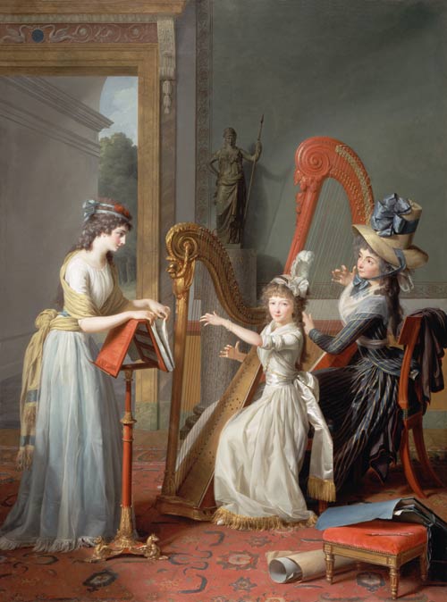 (the harp players Mademoiselles this ' Orléans) from Jean-Antoine-Theodore Giroust