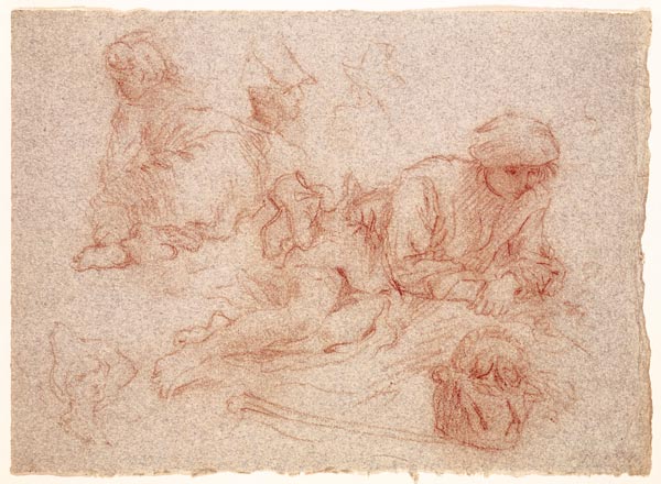 Study of a reclining man from Jean Antoine Watteau