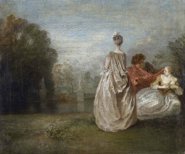 The Two Cousins (Les Deux Cousines) from Jean Antoine Watteau