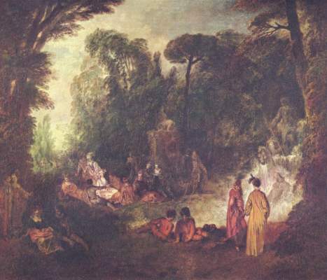 Feast in the park from Jean-Antoine Watteau