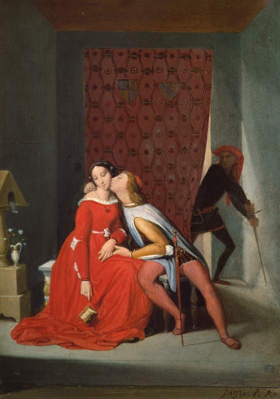 Paolo and Francesca - Jean Auguste Dominique Ingres as art print or hand  painted oil.