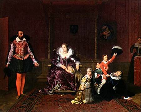 Henri IV (1553-1610) King of France and Navarre Playing with his Children as the Ambassador of Spain from Jean Auguste Dominique Ingres