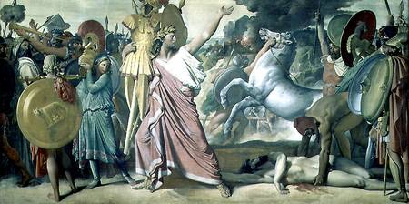 Romulus, conqueror of Acron, taking his booty to the Temple of Jupiter from Jean Auguste Dominique Ingres
