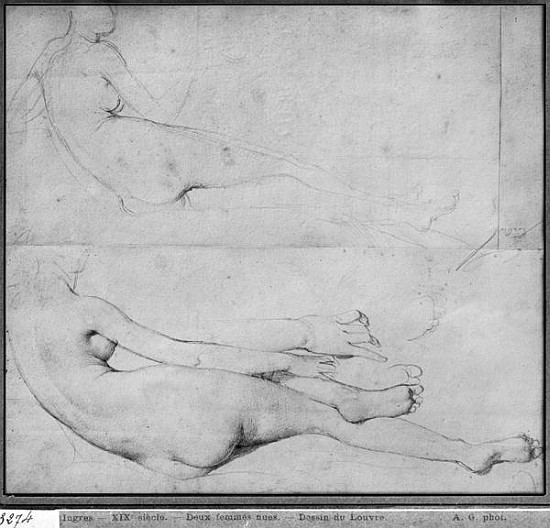 Studies for The Grande Odalisque (see also 233243) from Jean Auguste Dominique Ingres