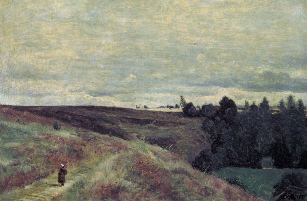 Mit Heidekraut überwachsende Höhen bei Vimautier from Jean-Baptiste-Camille Corot