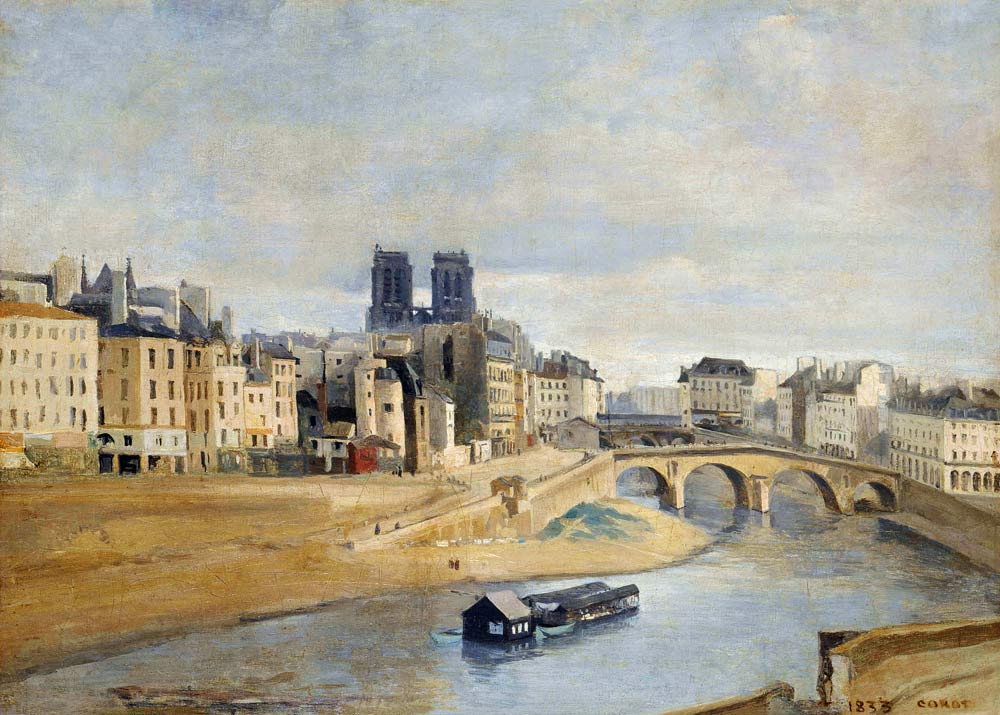 The Seine and the Quai des Orfevres from Jean-Baptiste-Camille Corot