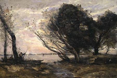 The Banks of the Lake after the Flood from Jean-Baptiste-Camille Corot