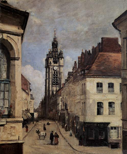 The Belfry of Douai from Jean-Baptiste-Camille Corot