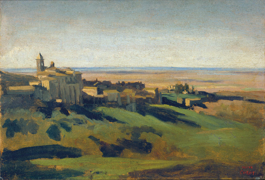 View of Marino in the Alban Mountains in the Early Morning from Jean-Baptiste-Camille Corot