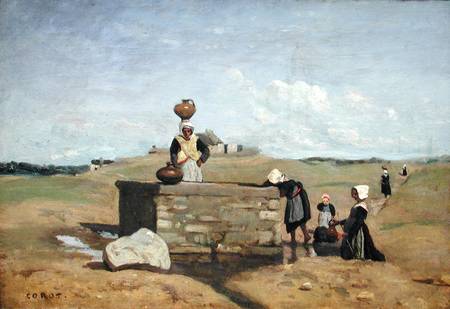 Breton Women at the Well near Batz from Jean-Baptiste-Camille Corot