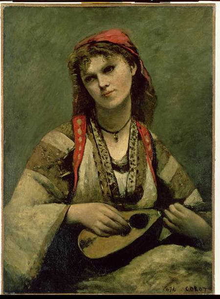 Christine Nilson (1843-1921) or The Bohemian with a Mandolin from Jean-Baptiste-Camille Corot