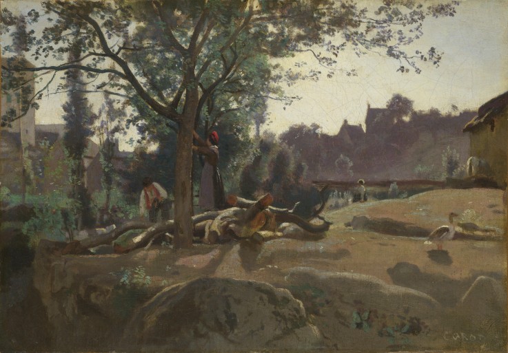 Peasants under the Trees at Dawn from Jean-Baptiste-Camille Corot